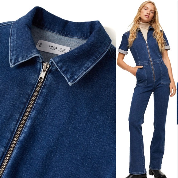 NWT Mango Denim Zip Jumpsuit - Picture 3 of 4